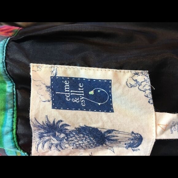 100% Silk Edme & Esyllte Rare  and Colorful Print on Pleated skirt Size 4 - Picture 2 of 6